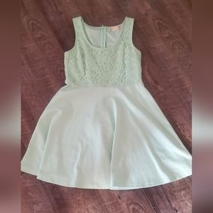 Mint Green Lacey top sleeveless dress Medium